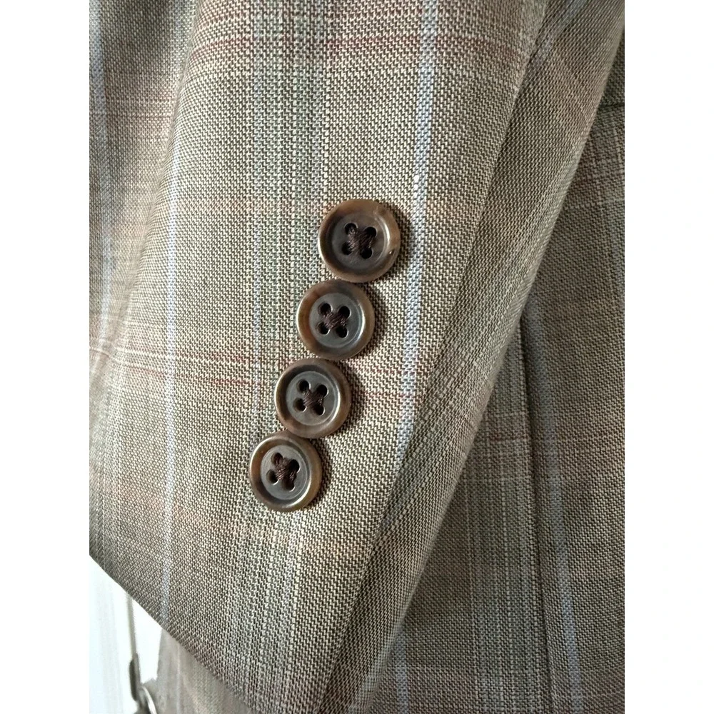 Empire Montreal For Perlis Blazer Mens 44R‎ Plaid Wool Sport Coat Jacket Canada